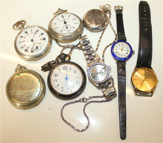 Enamel watch, pocket watch etc